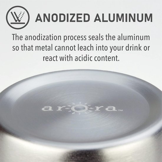 Aluminium Bekers - Gehamerde Tumblers - Buiten Gebruik - Voedselveilig Materiaal - Set van 6 - Zilver — afbeelding 4