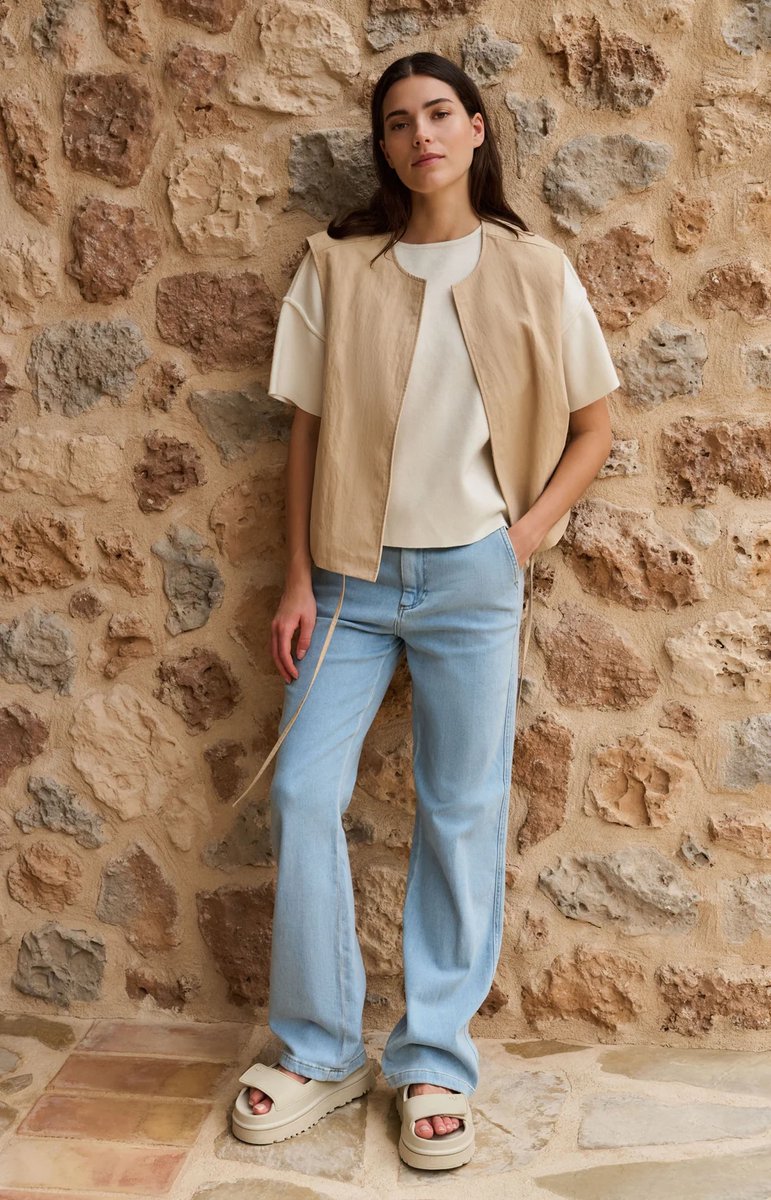YAYA Mouwloos zomerjack met trekkoordjes maat 3(L/XL)