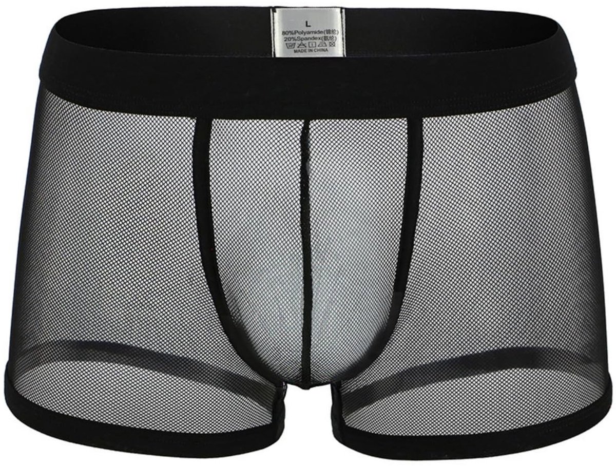 SamHeng Transparante Mesh Boxer Shorts voor Mannen - Ademend en Comfortabel - Lage Taille