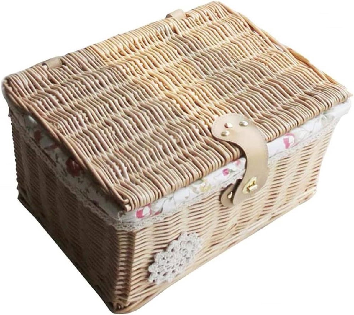 Opbergmand Rotan - Rieten Doos - Thuis Organiseren - Handgeweven Kwaliteit - S tot XL - Bruin