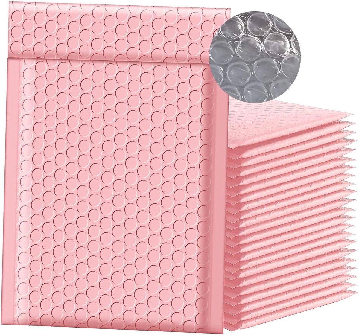 SnelShoppen - Pack van 50 Luchtkussen Enveloppen 13 x 18 cm, Padded Bubble Mailers, Zelfklevend, Waterdicht en Vochtbestendig, Ideaal voor Verzend- en