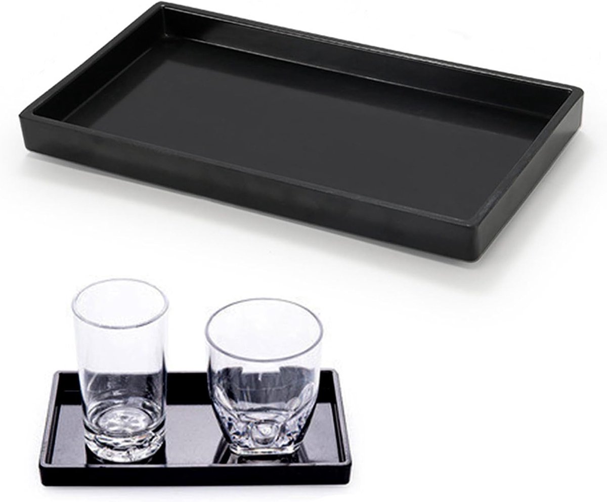 Zwarte Badkamer Tray voor Sieraden, Kaarsen en Cosmetica - Luxe Resin Organiser voor Towel en Accessoires