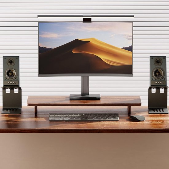 Bureau Luidsprekerstands - Speaker Bureau Houder - Verbeterde Audio - Verstevigd Stalen Frame - 20x16x14 cm - Zwart — afbeelding 5