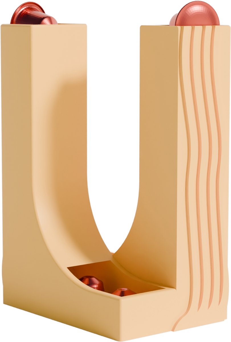 Fiastra Curva capsulehouder geschikt voor Nespresso capsules - capsule dispenser - koffiecup houder - geel - 11 x 10 x 16 cm