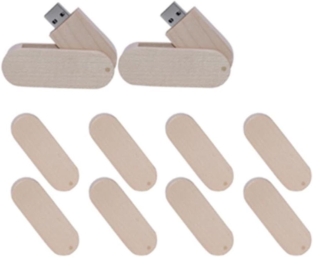 Houten USB-sticks - Geheugensticks opslag - Data opslaan - Snelle USB 3.0 - 16 GB 10 stuks - Esdoornhout
