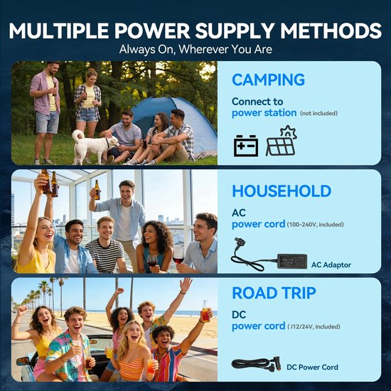 Innovastore Compressor Koelbox - Elektrische Camping Koelkast - Autokoelkast - Koel- & Vriesbox - 12V en 220V/230V - 35liter - — afbeelding 5