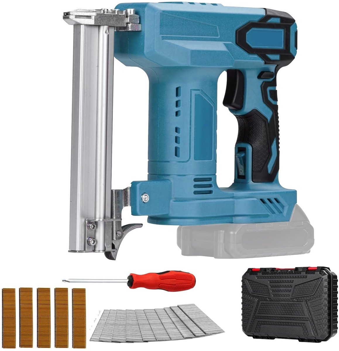 ONF3 - Accu-nagelpistool - 2-in-1 elektrische nietmachine - Geschikt voor Makita 18V batterij - inclusief 100 nagels en 500 nietjes - Voor bekle...