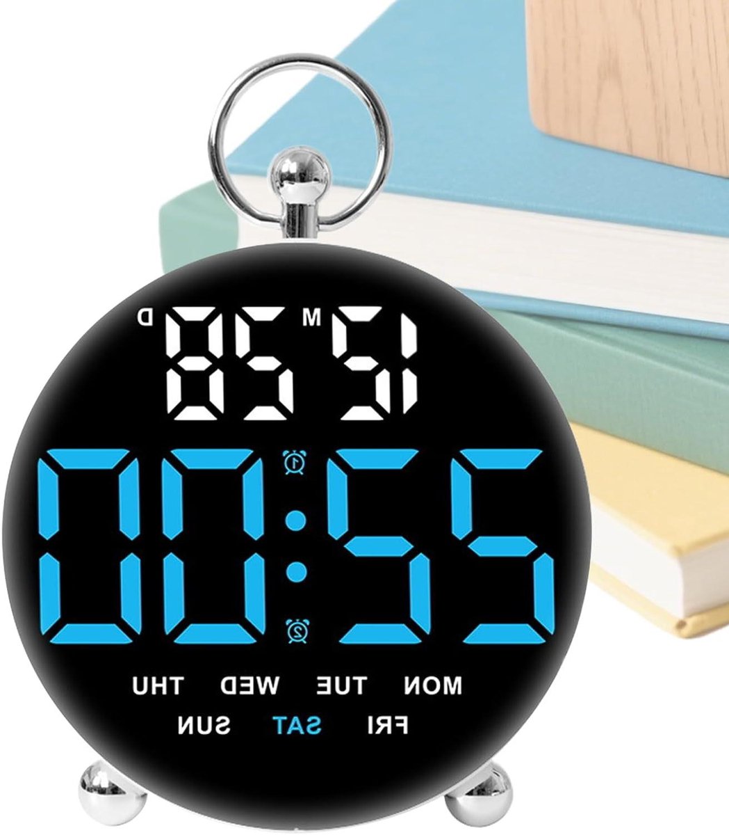 Digitale Wekker - Tafelklok Alarm - Wakker Worden - Ingebouwde USB Poort - 146 cm Breed - Wit