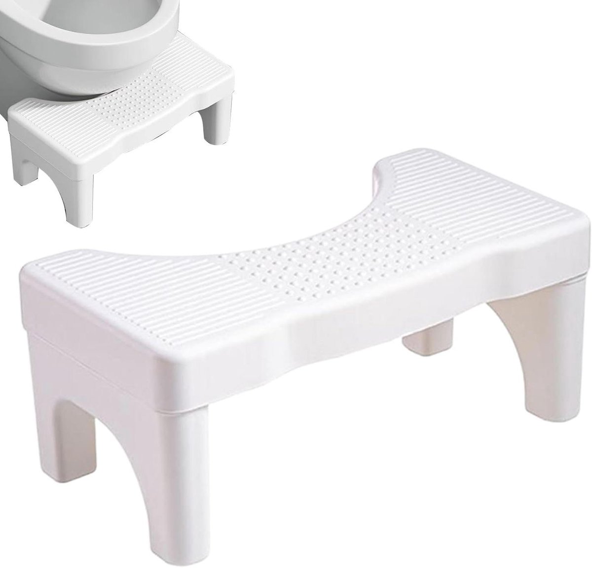 Toiletkruk - Voetenbankje Poepen - Ergonomisch Zitten - 35 Graden Hoek - Universeel - Wit