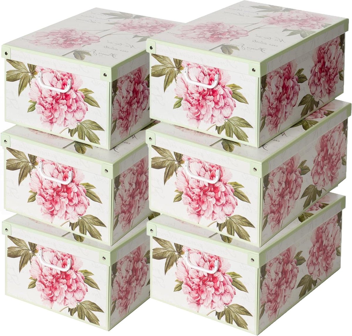 Opbergdozen met deksel - Kleding organizer - Seizoenswissel opbergen - Stevig karton design - Set van 6 - Meerkleurig
