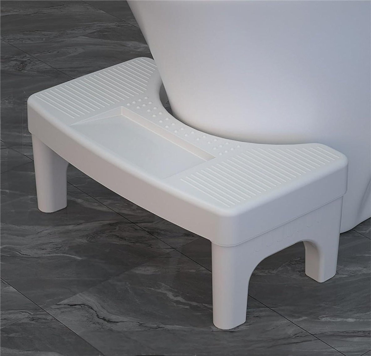 Toiletkruk - Badkamerkrukje - Verbeterde Houding - Met Opbergruimte - 178 cm Hoog - Wit
