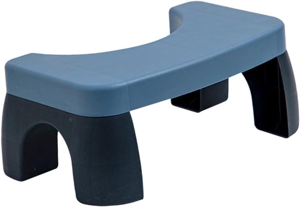 Badkamerkrukje - Toilettredenkruk Voetenbankje - Comfortabel Zitten - Antislip U-vorm - 39 x 22 x 17 cm - Wit