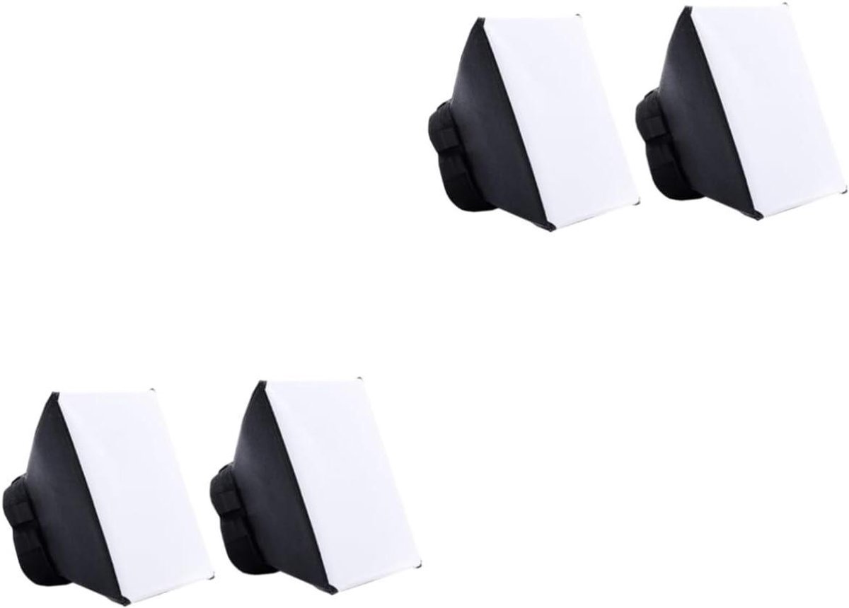 Flits Diffuser - Softbox Set - Fotografie Belichting - Universele Pasvorm - 4 Stuks - Zwart