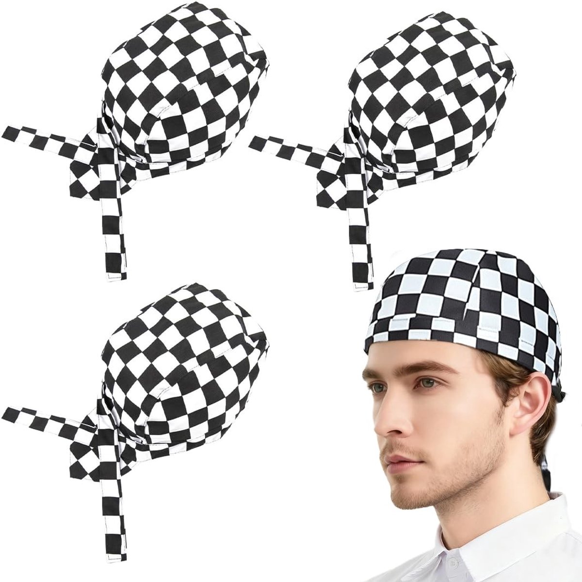 Dailygoods - Set van 3 Verstelbare Koksmutsen voor Koks en Grillmasters