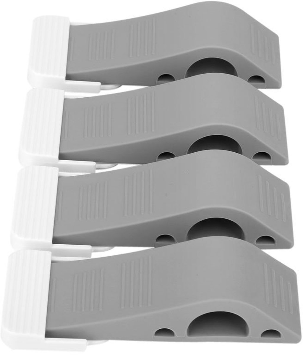 Dailygoods - Dailygoody - Deurstopper - Veiligheid voor Kinderen - Rubberen Wedge - Wit - Vingers Veilig - Ideaal voor Thuis en Kantoor - 4 Pack