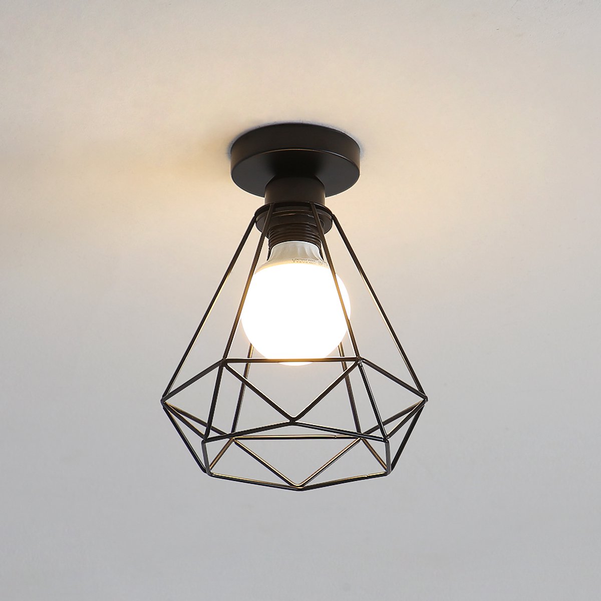 Haobosic - Design Plafondlamp - Zwart - E27 (Excl. Lamp)