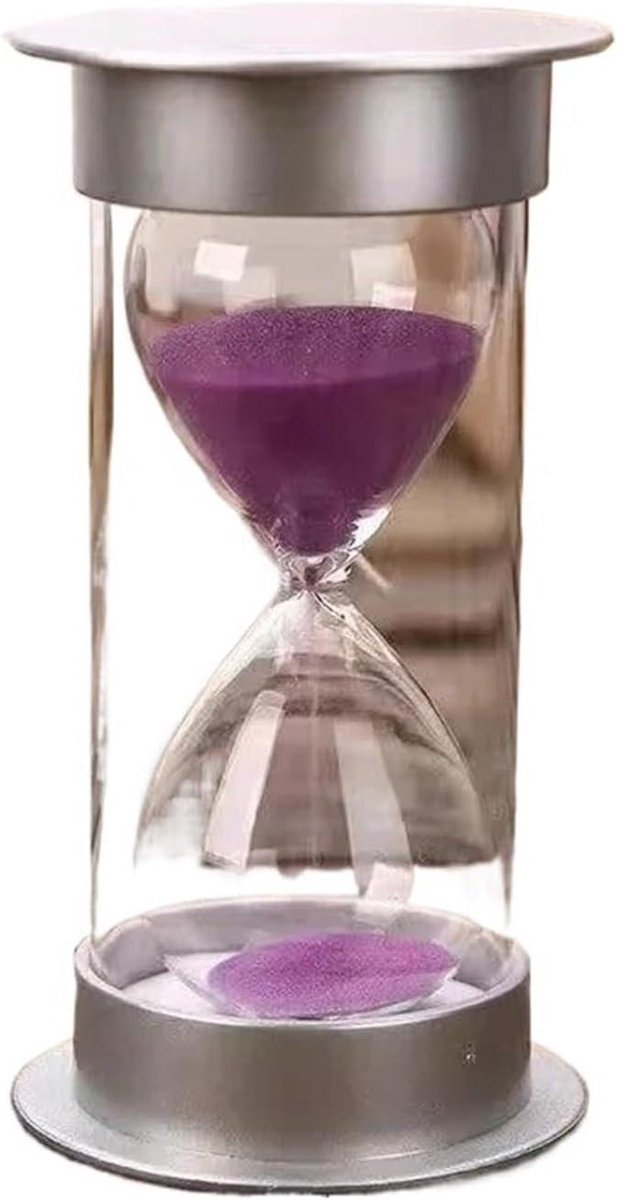 Zandloper Timer - Keuken Zandloper - Tijd Meten - Stille Werking - 2 stuks 15 min - Paars