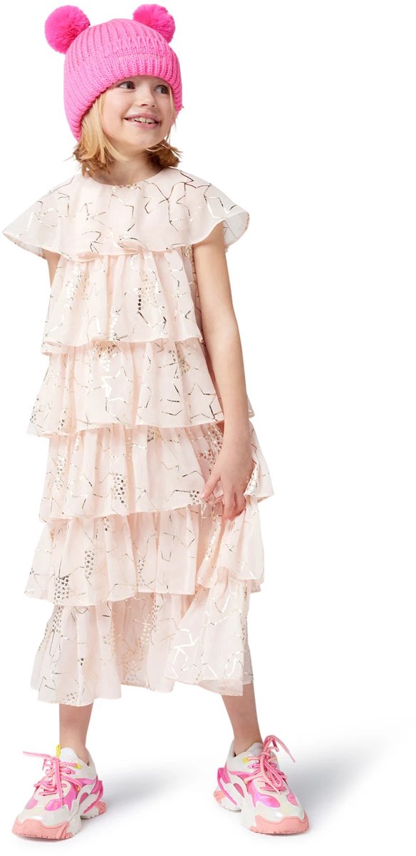 Roze meisjes muts met dubbele pompon en glitter – Billieblush 1