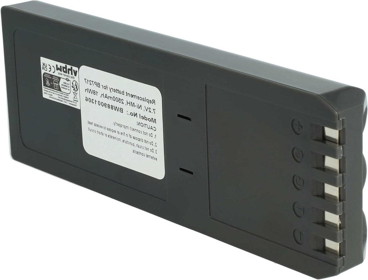 Meetinstrument Batterij - Reserve accu - Apparaat Gebruik - Kortsluiting beveiligd - 2500 mAh - Zwart