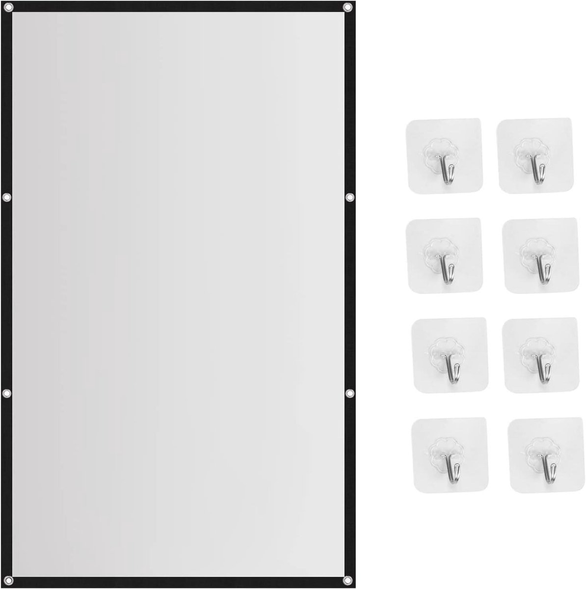 Draagbaar projectiescherm - Opvouwbaar scherm - Thuisbioscoop creëren - Anti-kreuk materiaal - 100 inch - Wit