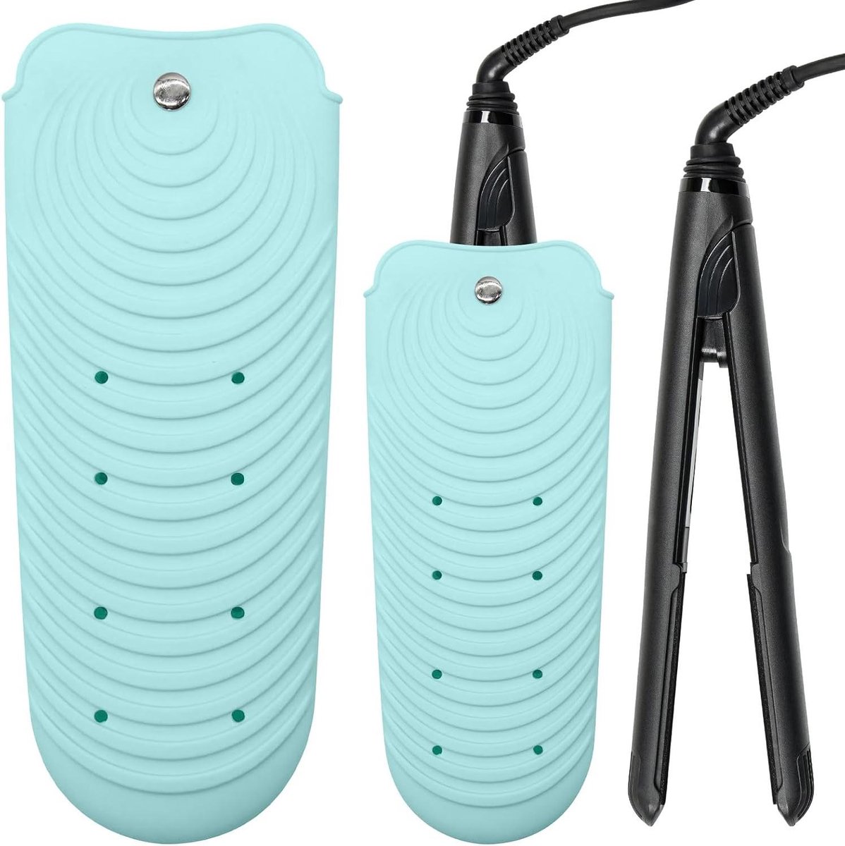 Hittebestendige Mat - Styling Tool Pouch - Veilig Opbergen - Vouwbaar en Antislip - 8 Inch - Groen