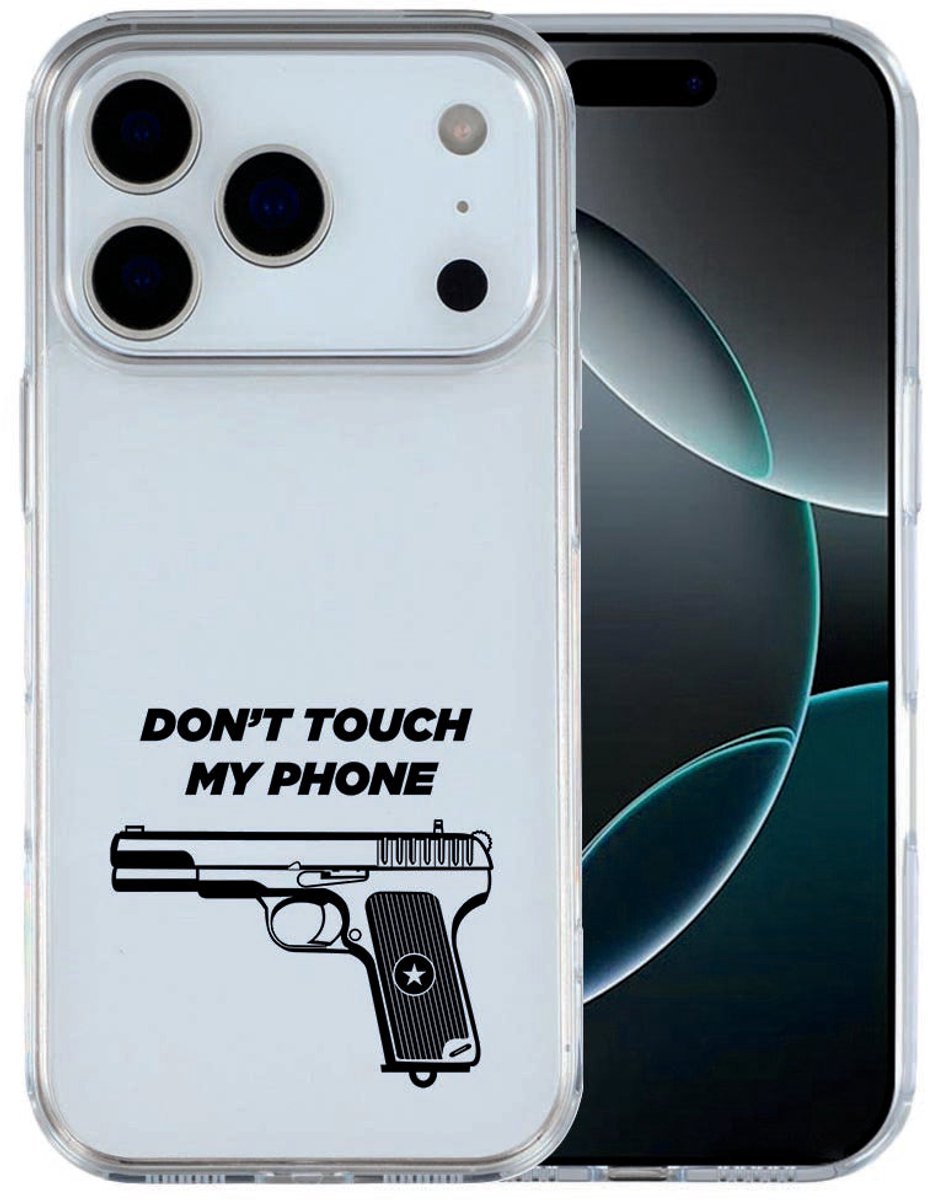 iPhone 17 Pro Max Hoesje Pistol DTMP – Stoer TPU Cover met Statement Print