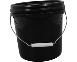 Kunststof Emmer - Opbergvat Handvat - Huishoudelijk Gebruik - Lekvrije Afsluiting - 22 Liter - Zwart