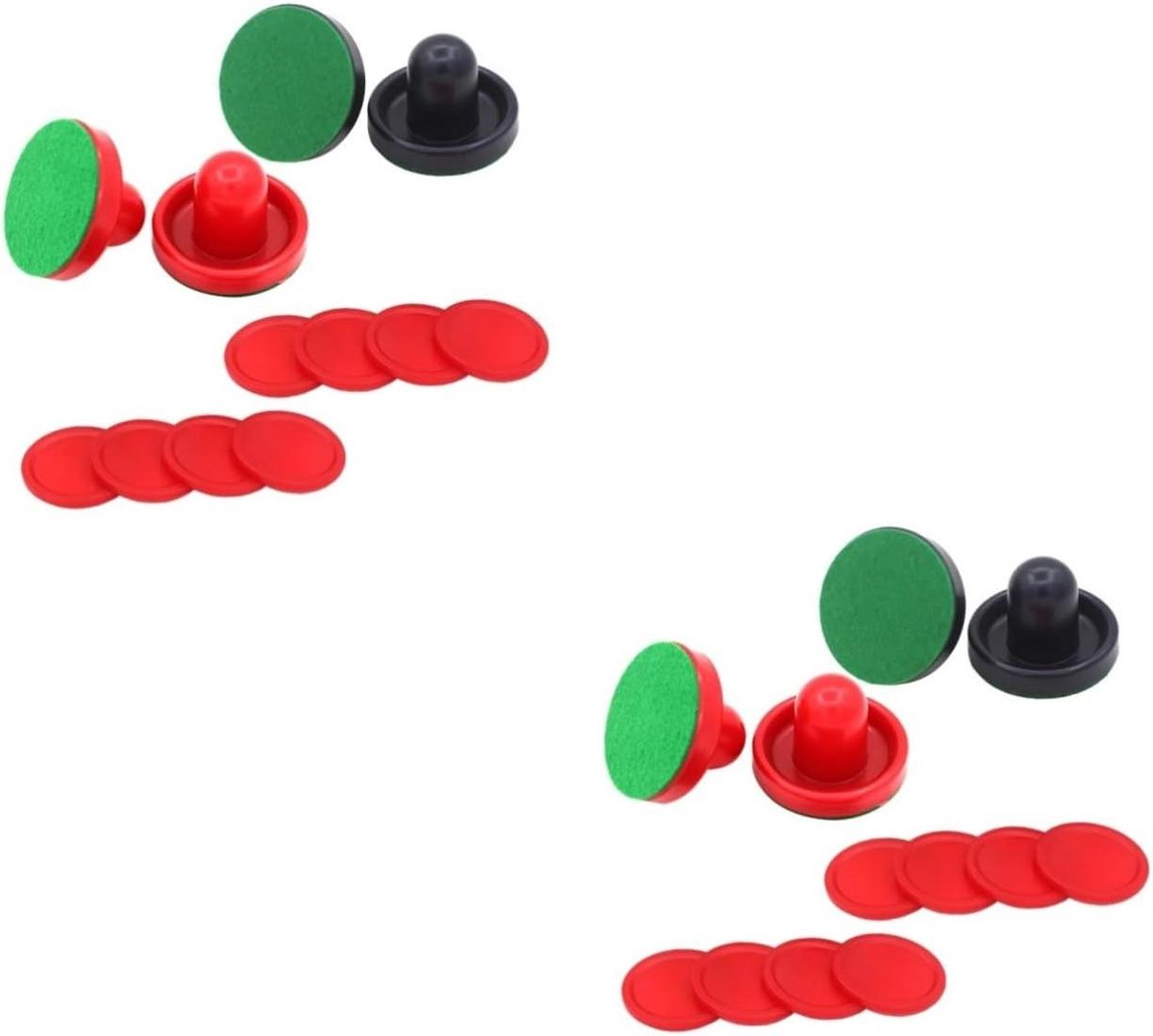 Airhockey Accessoires - Pucks en Pushers - Spel Vervanging - Ergonomisch Ontwerp - 16 Stuks - Diverse Kleuren