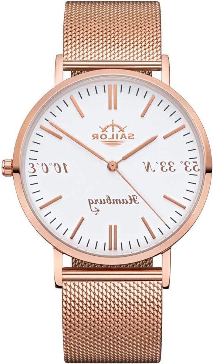 Dameshorloge Analoog - Polsuur - Tijd Aflezen - Nylon Band - Limited Edition - Roségoud Wit