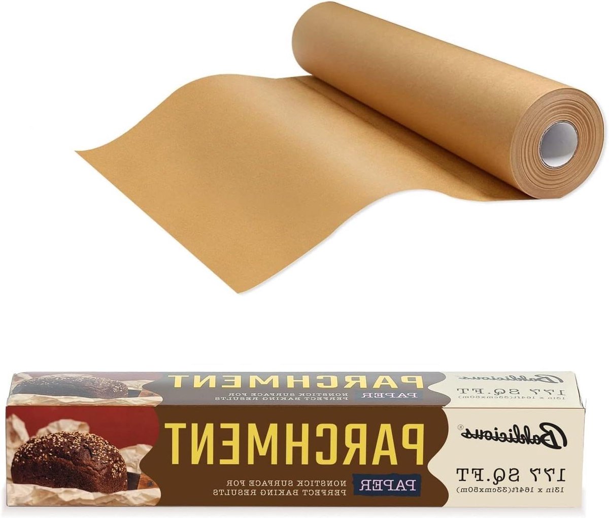 Perkamentpapier Rol - Bakpapier - Bakken Koken - Antiaanbaklaag - 177 vierkante voet - Bruin