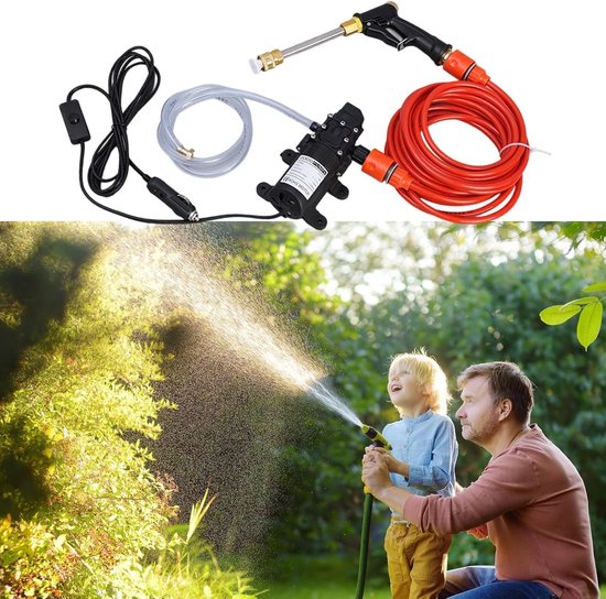Hogedruk Reiniger - Draagbare Pomp - Buiten Schoonmaken - Krachtig Reinigingssysteem - 100 cm Inlaat - Zwart — afbeelding 5