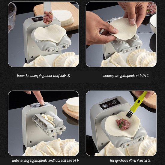 Elektrische Automatische Dumpling Maker Set voor Maken van Dumplings, Deeg en Gebak - Keukenaccessoires voor Perfecte Dumpling Wraps — afbeelding 3