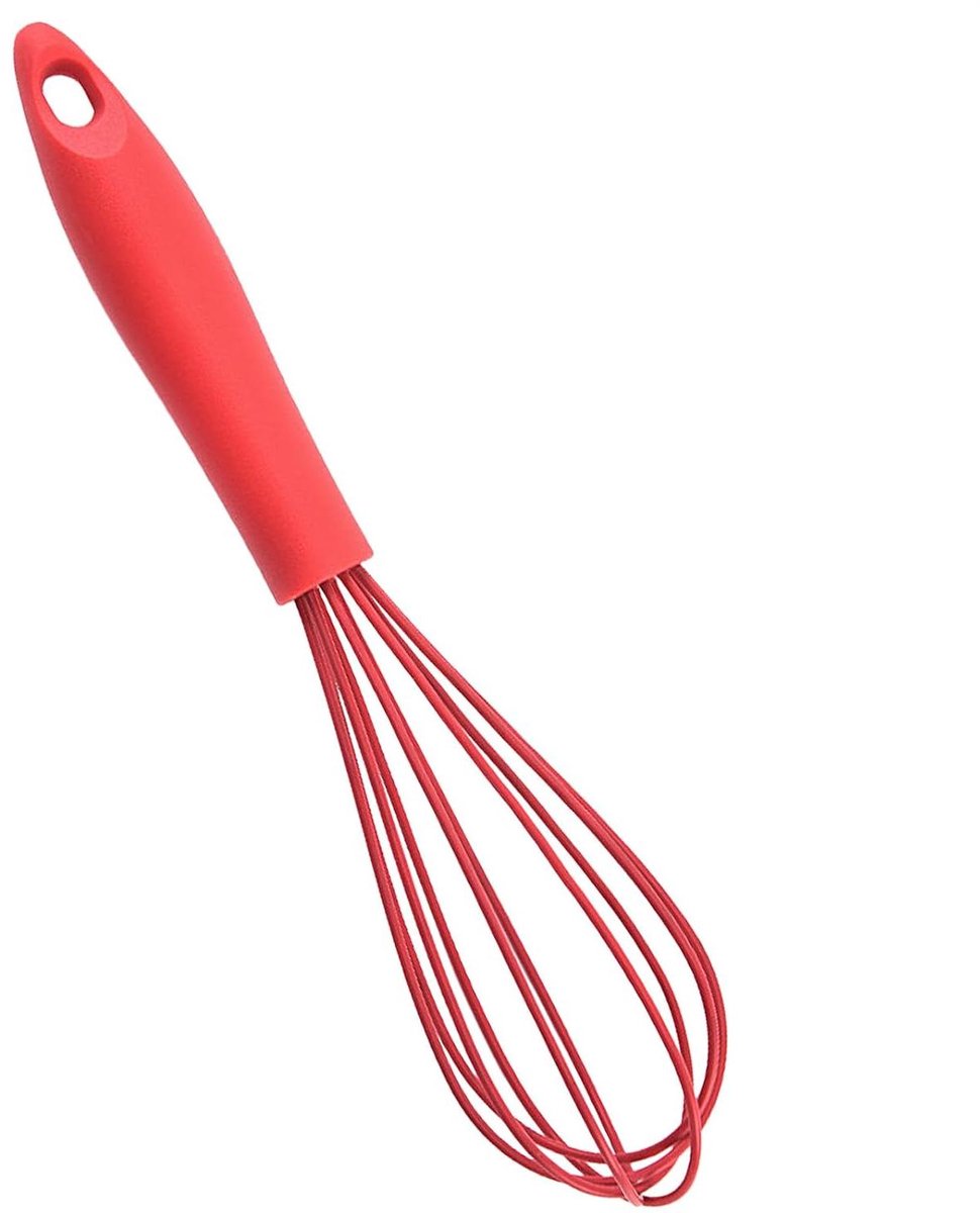 Siliconen Gardes - Keuken Hulpmiddel - Mengen en kloppen - Comfortabele grip - 27 cm - Rood