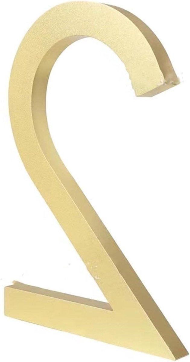 Huisnummer - Adresbord Buiten - Adres Identificatie - Strak Modern Design - 15 cm - Goud