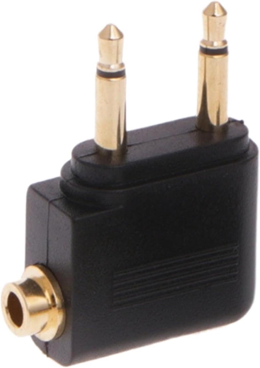 Vliegtuig Adapter - Audio Plug - Vliegtuig Audio - Twee Hoofdtelefoons - 3.5mm - Meerkleurig