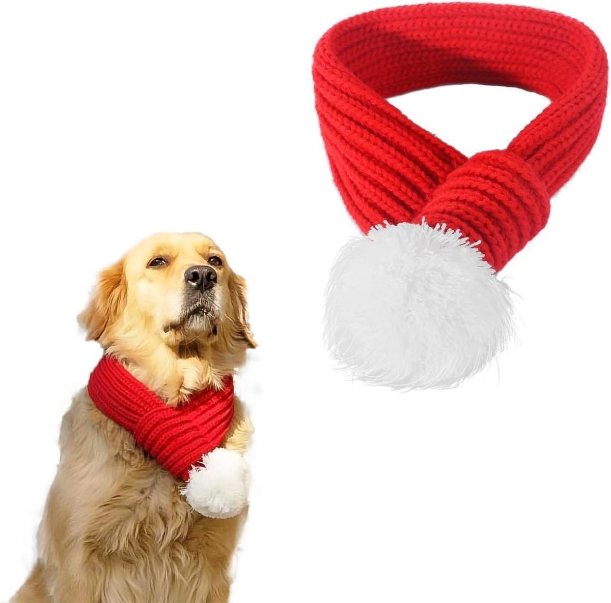 Kerstsjaal voor Honden - Rode Kostuum Sjaal voor Honden - XL Maat, Perfect voor Feestdagen en Foto's