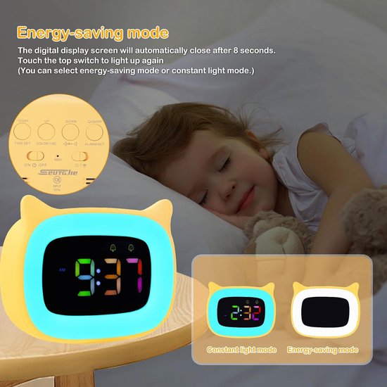Kinderwekker - Digitale Wekker Slaapkamer - Slaaptrainer Kinderen - weksysteem — afbeelding 5