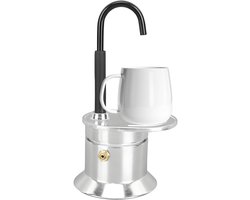 Koffiezetapparaat - Compact Koffiezetter - Thuis Keuken Reizen - Verbeterde Smaakafgifte - 17 cm Hoogte - Zilver