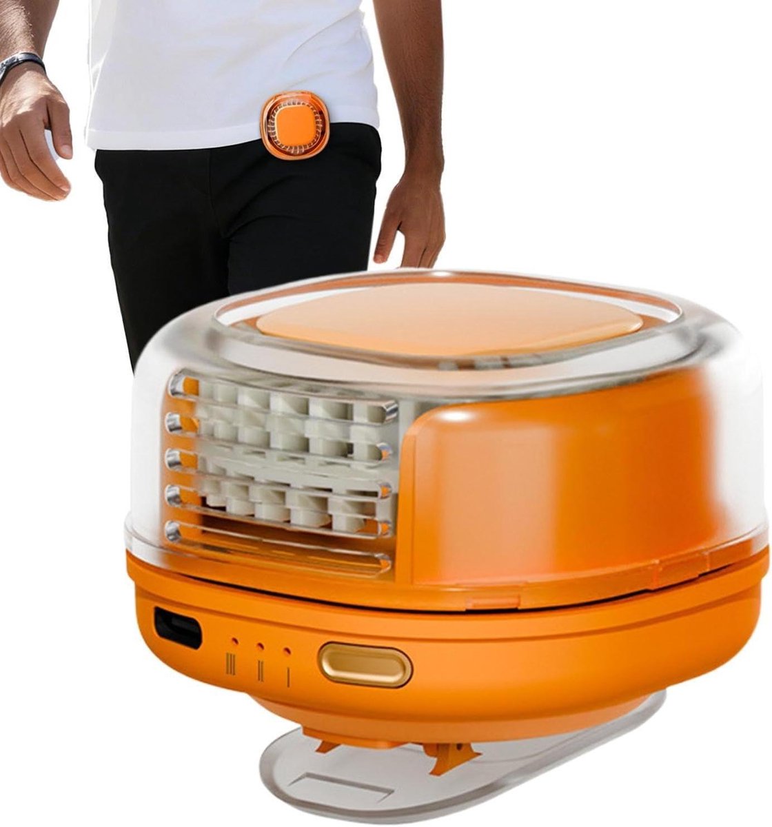 Persoonlijke Ventilator - Mini Fan - Fris Blijven - Handsfree Klem - 6 cm - Oranje