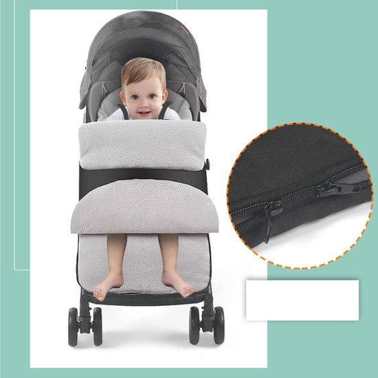 Kinderwagen voetenzak - Warme slaapzak - Baby comfort - Waterdicht winddicht - 86 x 45 cm - Zwart — afbeelding 4