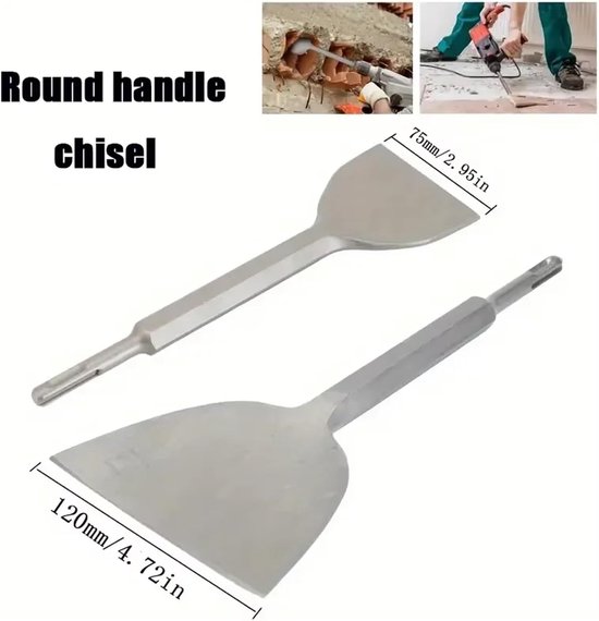 Spade voor klei - Beton schraper - Grond bewerken - Ultradunne rand - 75 mm breed - Zilverkleurig — afbeelding 4