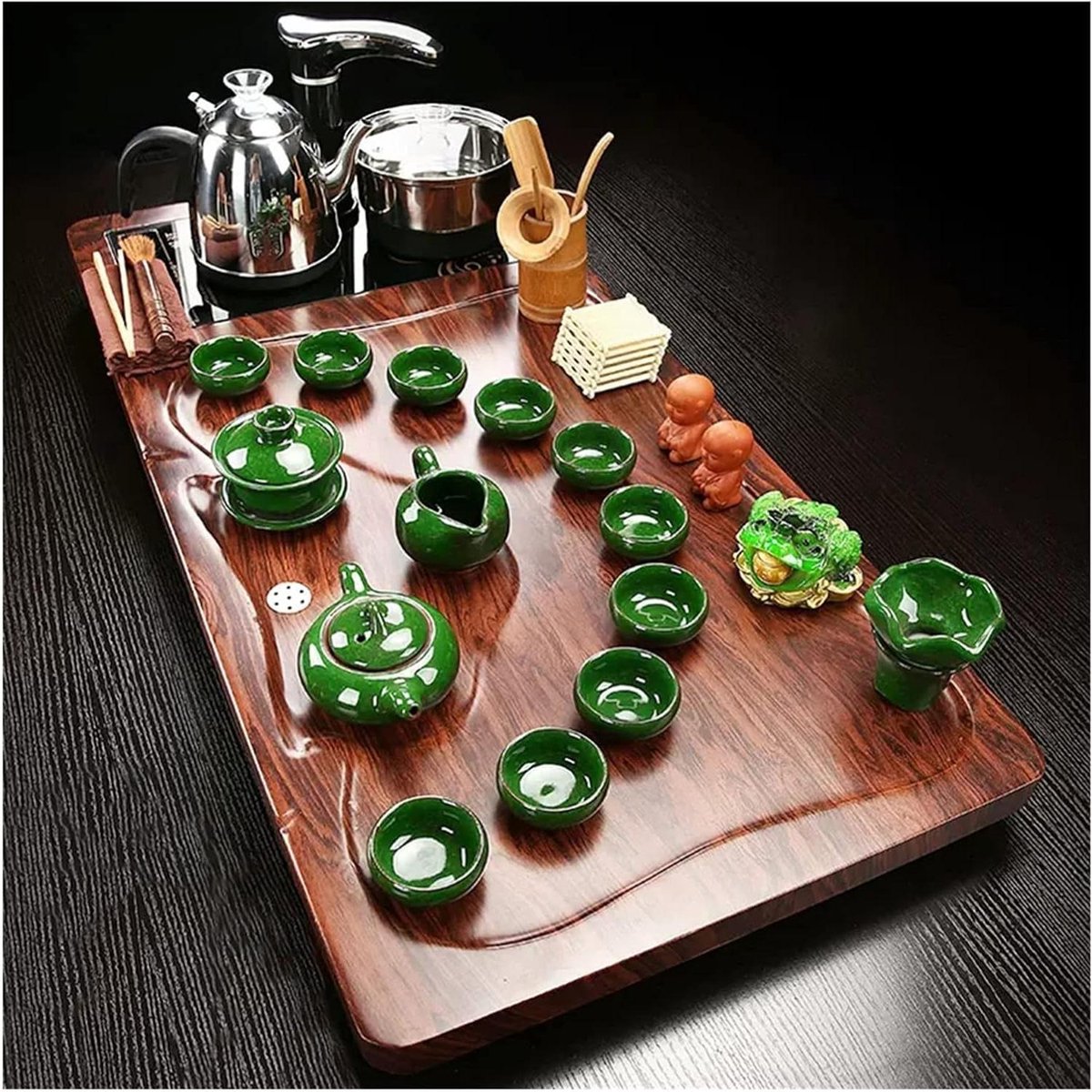 Theeset - Thee Dienblad - Thee Ceremonie - Handgemaakt Bamboe - Massief Hout - Stijl-4