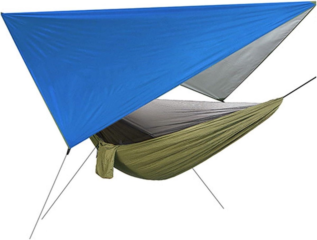 hangmat, 260 cm x 140 3-in-1 reistas met net en tentzeil, for 2 personen, draagvermogen van 200 kg, ultralicht, ademend