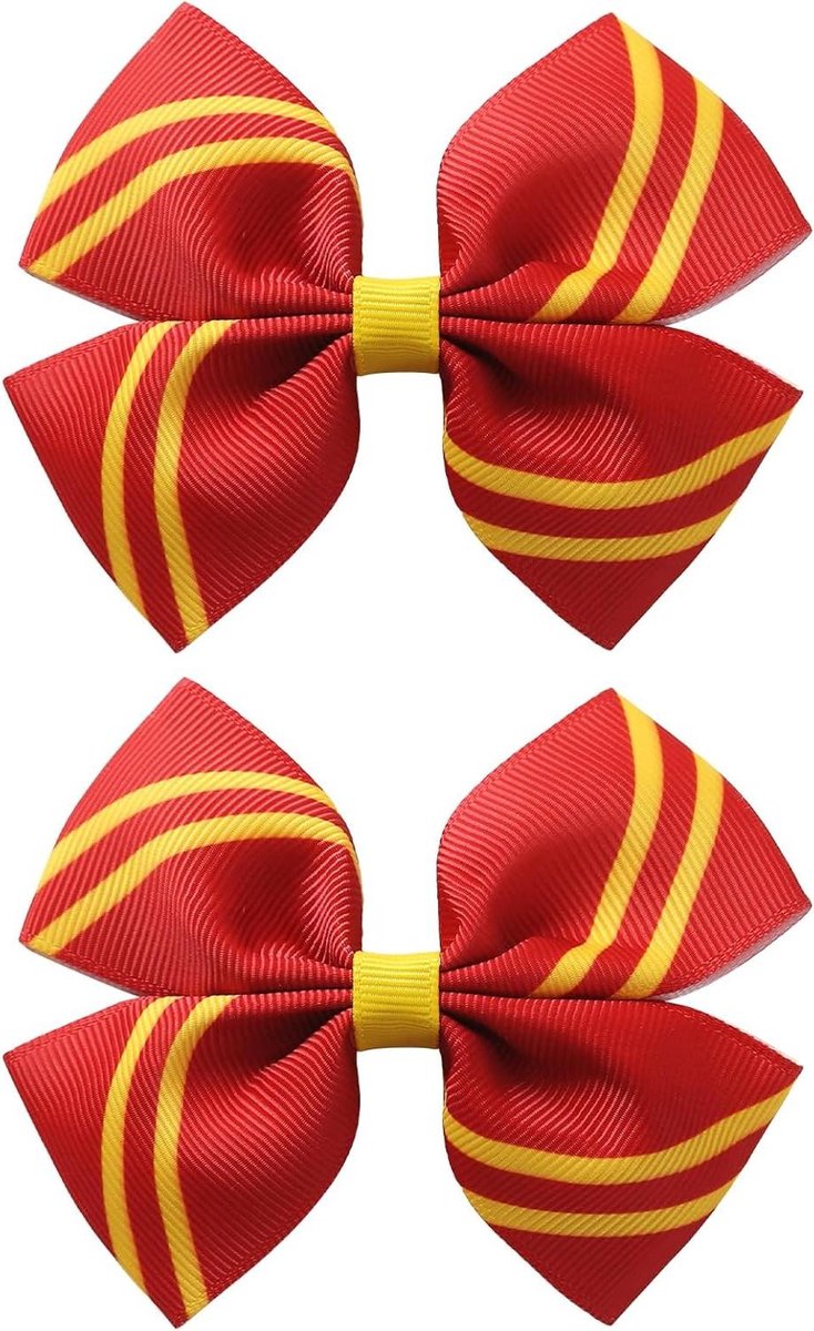 Haar Strik Clips - Accessoires Set - Thema Feestjes - Zacht Grosgrain Lint - 4 Inch - Rood