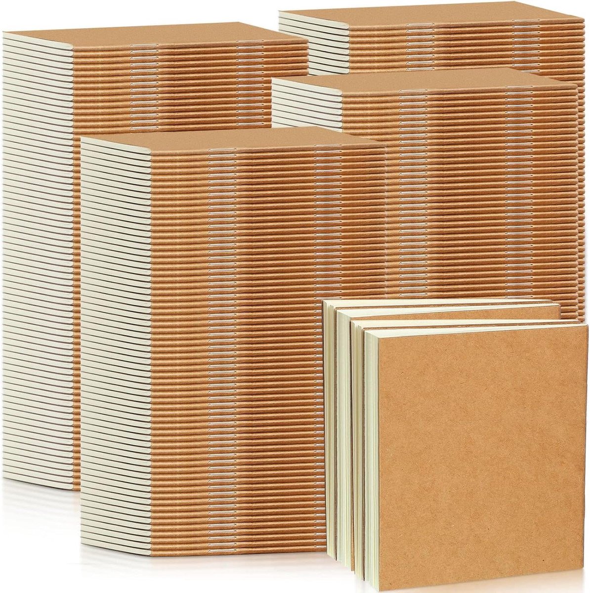 Mini Notitieboeken - Kleine Blokjes - Ideeën Vastleggen - 300 Stuks Pakket - 4.1 x 4.2 Inch - Kraft