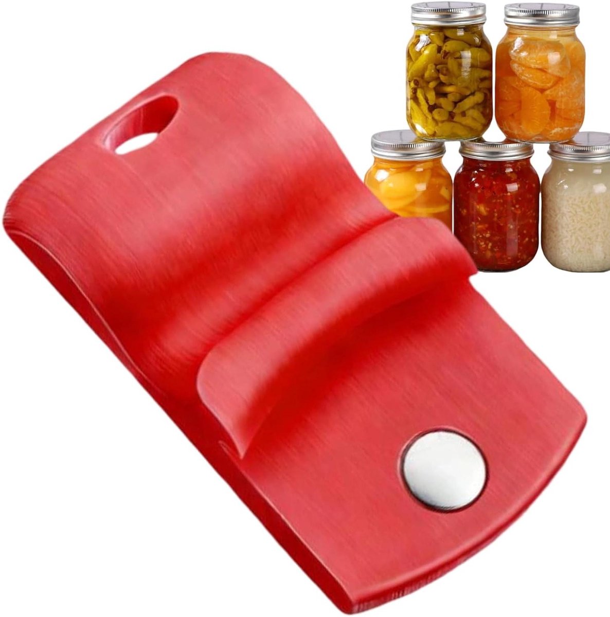 Blikopener - Keukengereedschap - Potten Openen - Moeiteloos Vacuüm Breken - 38 x 65 cm - Rood
