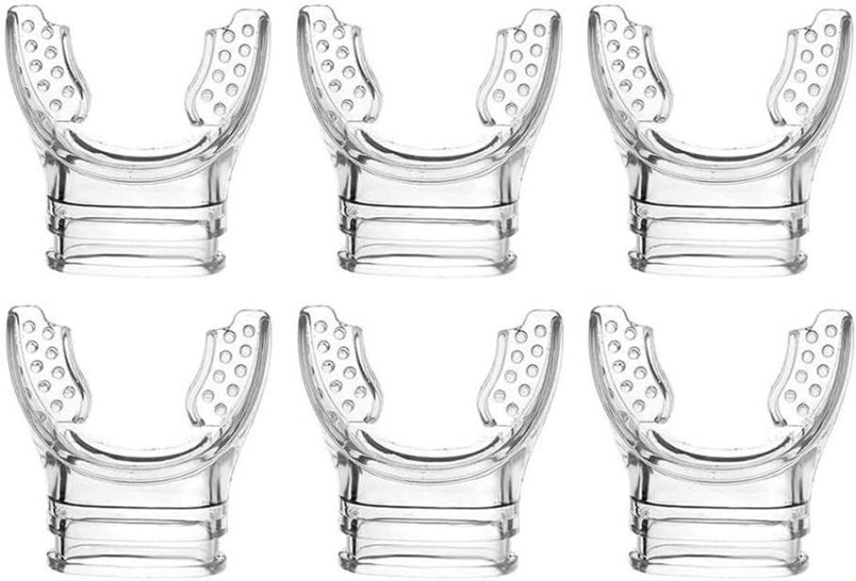 Duikregelaar Mondstuk - Snorkel Mondstuk - Diepzeeduiken - Anti-allergisch Siliconen - 6 Stuks - Transparant