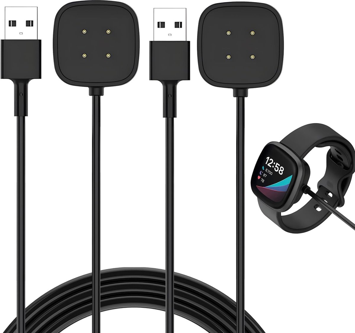 Dailygoods - Set van 2 Magnetische USB Oplaadkabels voor Smartwatches