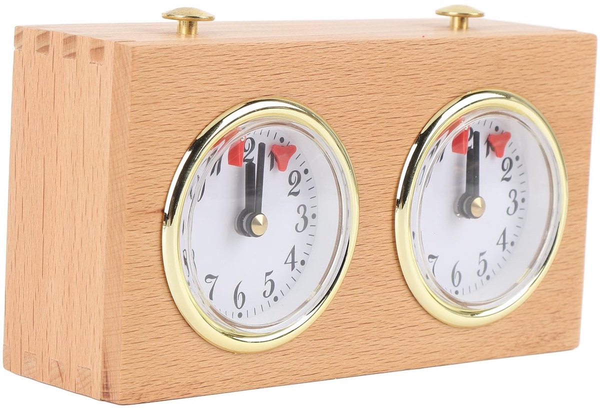 Dailygoods - Analoge Schaakklok van Houten Mechanisme