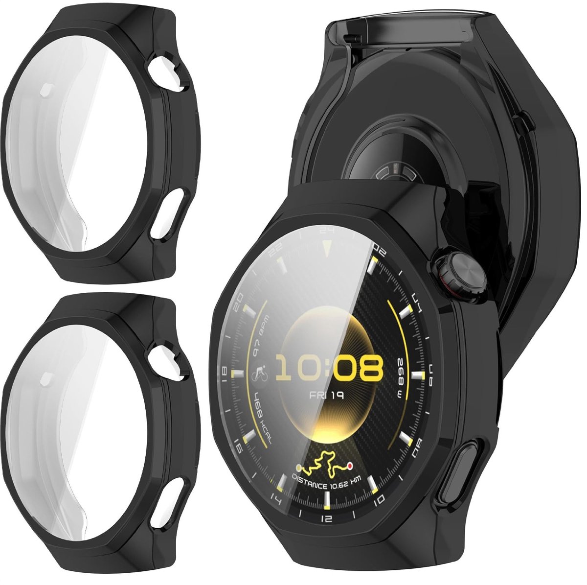 Dailygoods - Zachte TPU Hoes voor Smartwatch 46 mm - 2 Pack